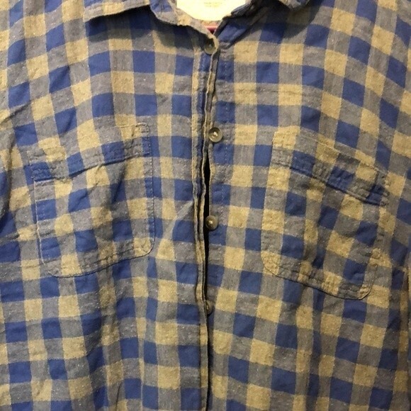 Sonoma life and style size large blue and grey Buffalo checkered long sleeve - Picture 3 of 7